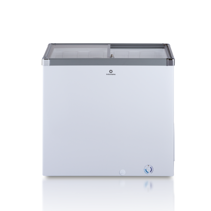 Encuentra el Congelador Indurama CI-200 con control de temperatura dual, tapa de vidrio y el mejor precio solo en Gran Hogar Online.