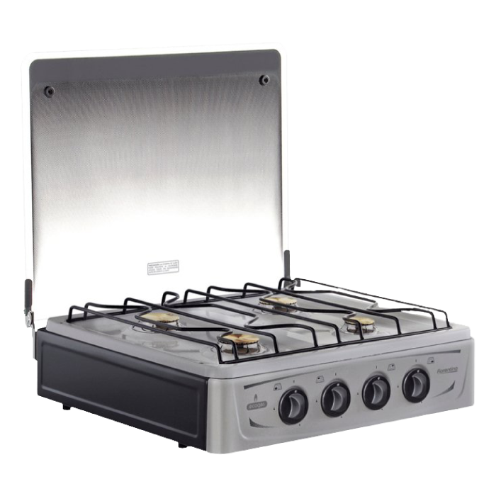 Encuentra la cocineta Ecoline Fiorentina INOX de 4 quemadores con bases de aluminio, y con el mejor precio solo en Gran Hogar Online.