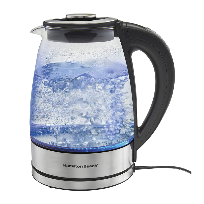 Hamilton Beach Hervidor de té eléctrico de 1.7L, caldera de agua y  calentador, filtro de malla integrado, apagado automático y protección para  hervir