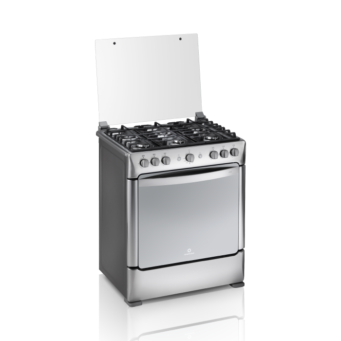 Encuentra la cocina a gas Indurama Parma 30" de 6 quemadores, con acabados de acero inoxidable y el mejor precio solo en Gran Hogar Online.