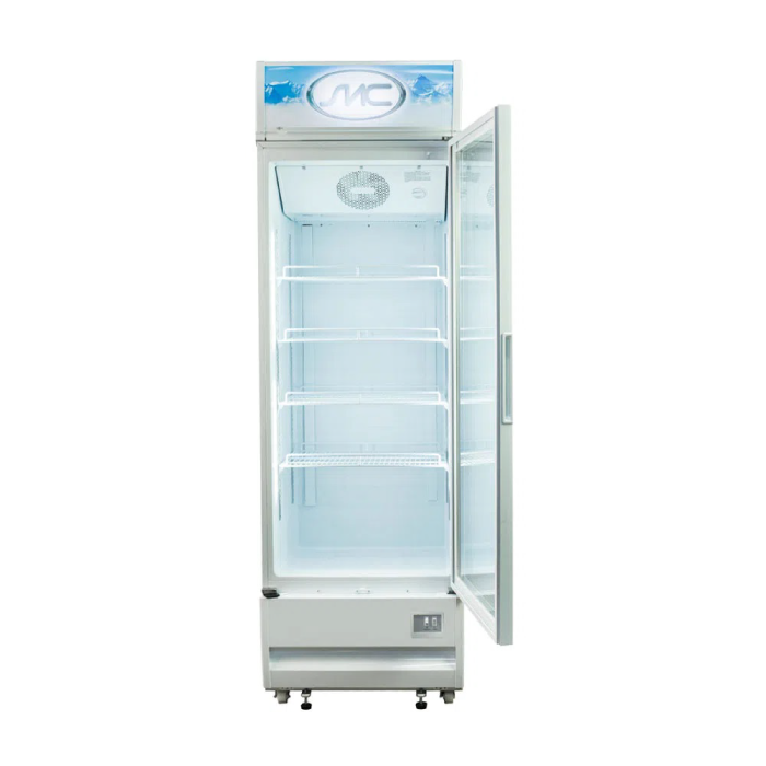 Encuentra la vitrina frigorífica SMCVT15VB vertical con repisas ajustables, No Frost, iluminación led y el mejor precio solo en Gran Hogar Online.