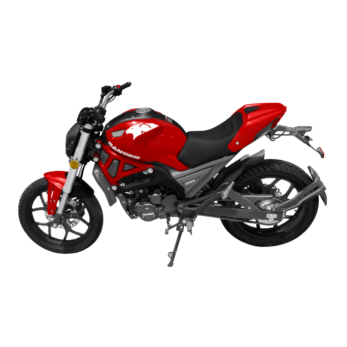 Encuentra la moto Ranger CGP200 con freno delantero de disco, velocidad máxima de 95 km/h y el mejor precio solo en Gran Hogar Online.