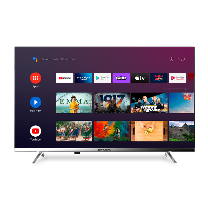 Encuentra el televisor Indurama 32TISE3AHD con Android TV, sin bordes, control de voz y el mejor precio solo en Gran Hogar Online.