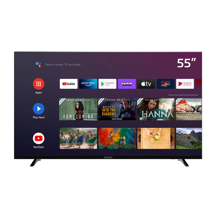 Encuentra el Televisor Diggio DIG55ULC01 de 55 pulgadas smart TV, sistema operativo Android 11 y el mejor precio solo en Gran Hogar Online.
