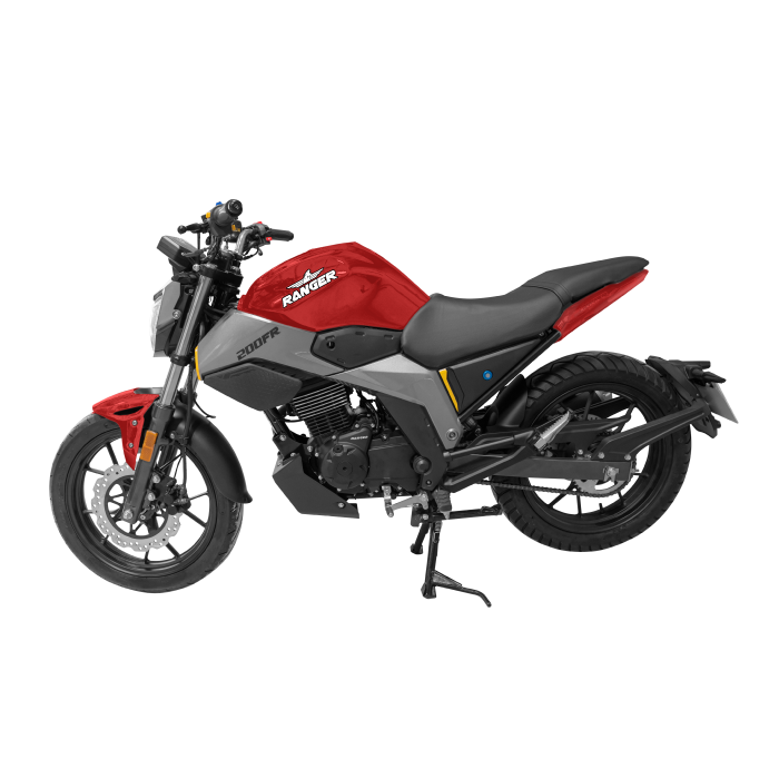Encuentra la moto Ranger 200 FR, modelo 2023, encendido eléctrico, pedal, 5 velocidades y el mejor precio solo en Gran Hogar Online.