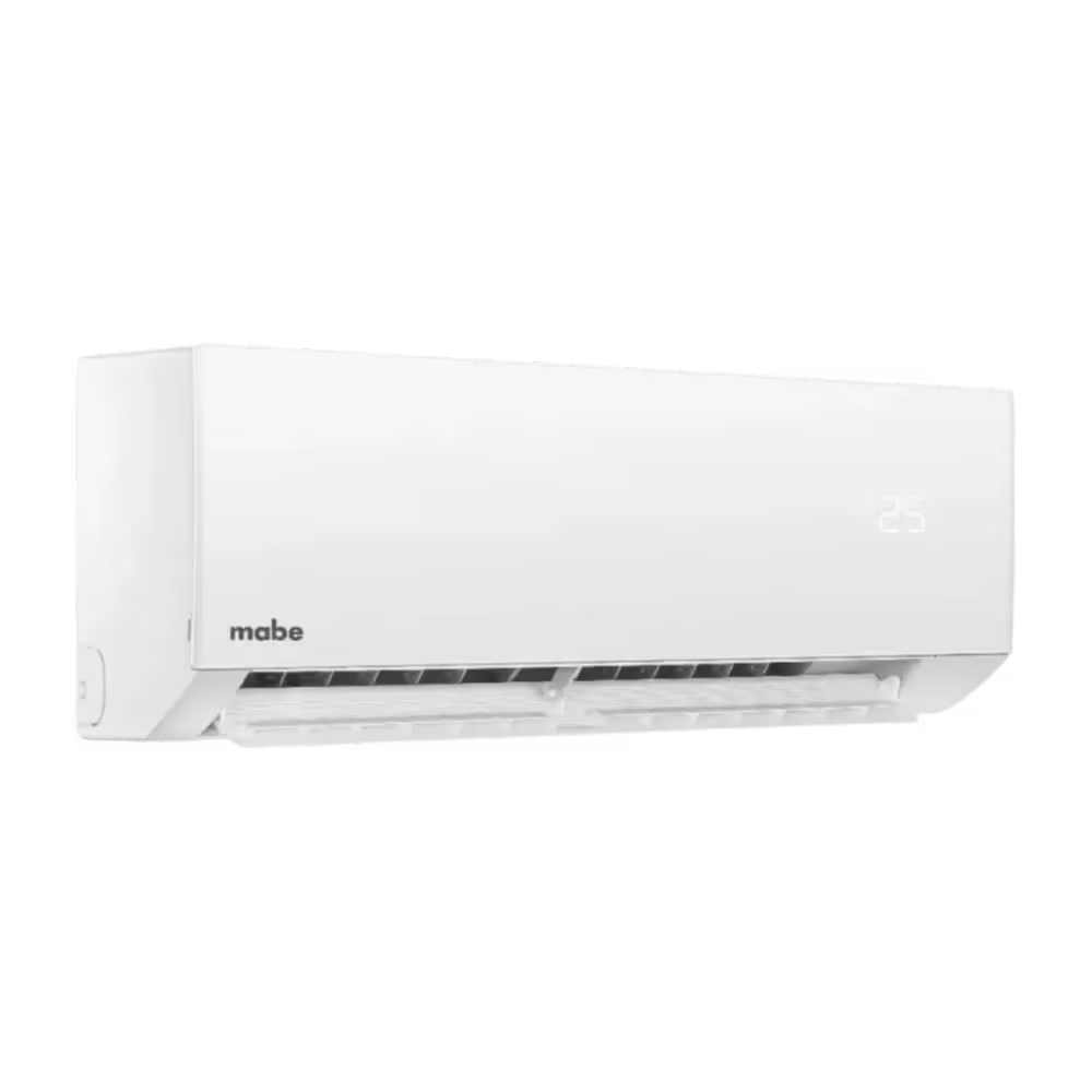 Aire acondicionado Mabe MMI12CDBWCC32BN1 deflector de aire desplegado vista inferior. Consíguelo en granhogar