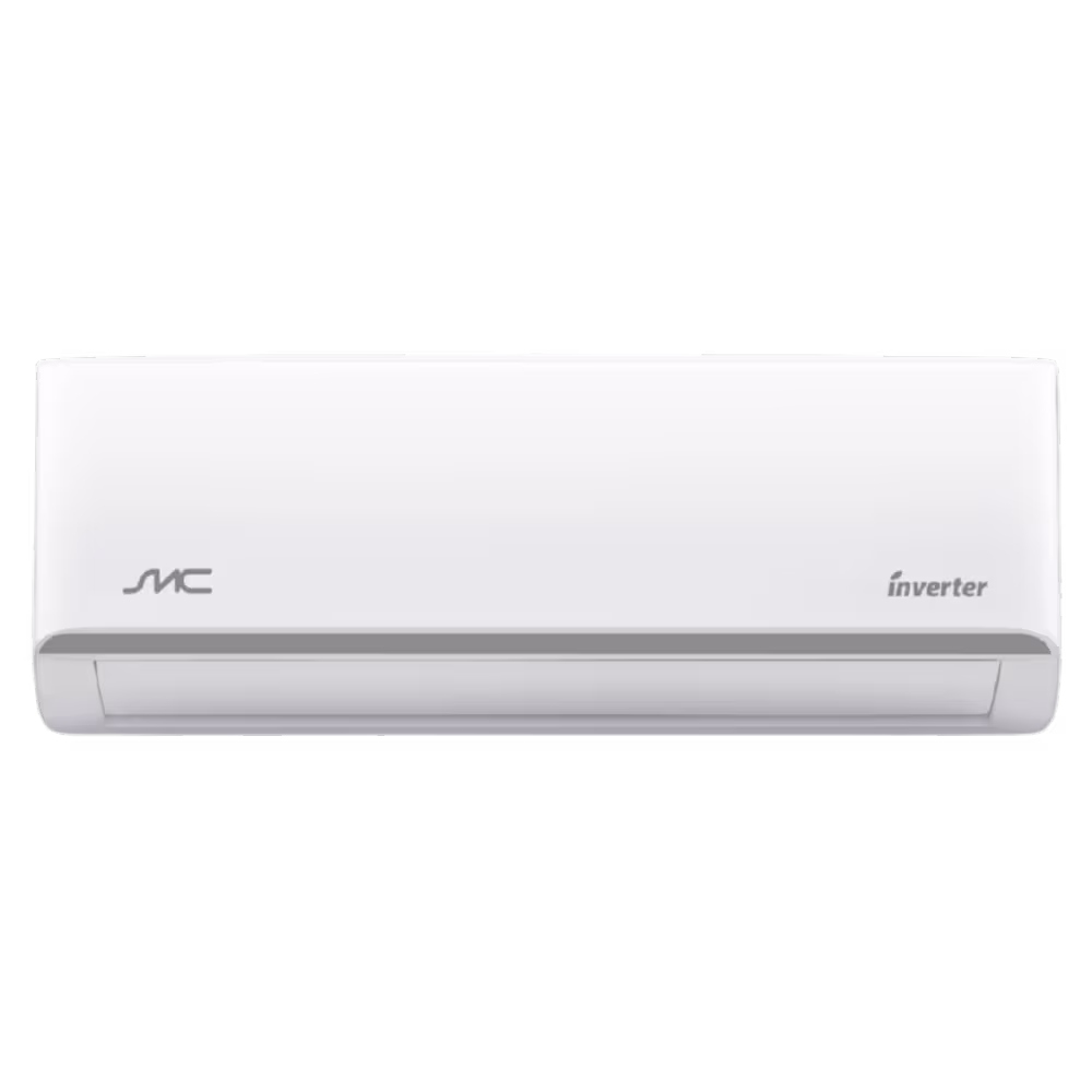 Aire acondicionado split SMC Smcev24ifr Inverter logotipo gris de la marca vista frontal granhogar