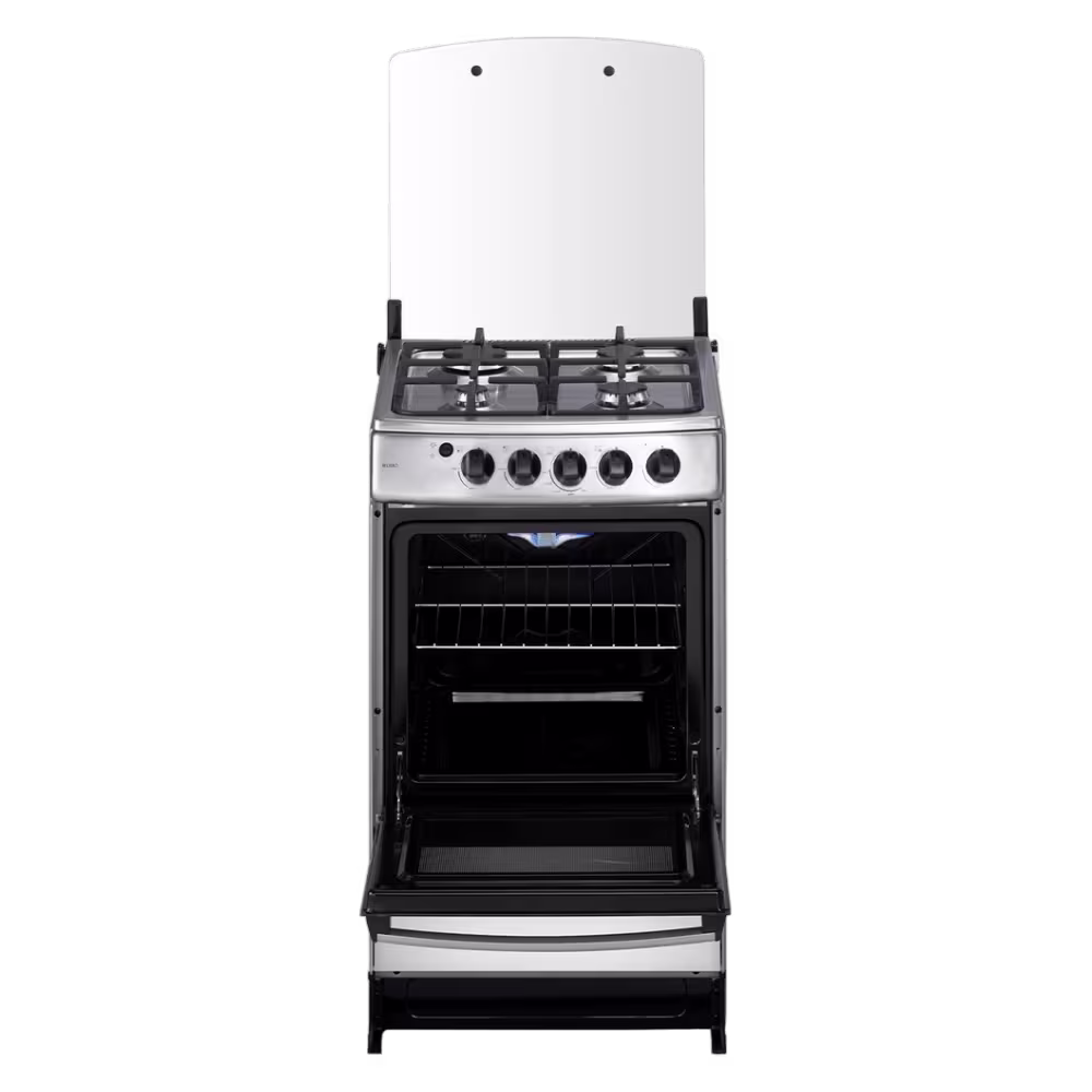 Cocina a gas Indurama Bilbao Spazio interior del horno abierto con parrilla frontal diponible en granhogar