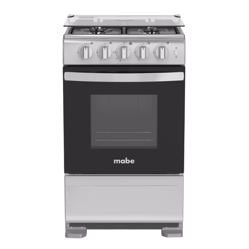 Cocina a gas Mabe EM5120SG1 acabado de acero inoxidable vista frontal granhogar