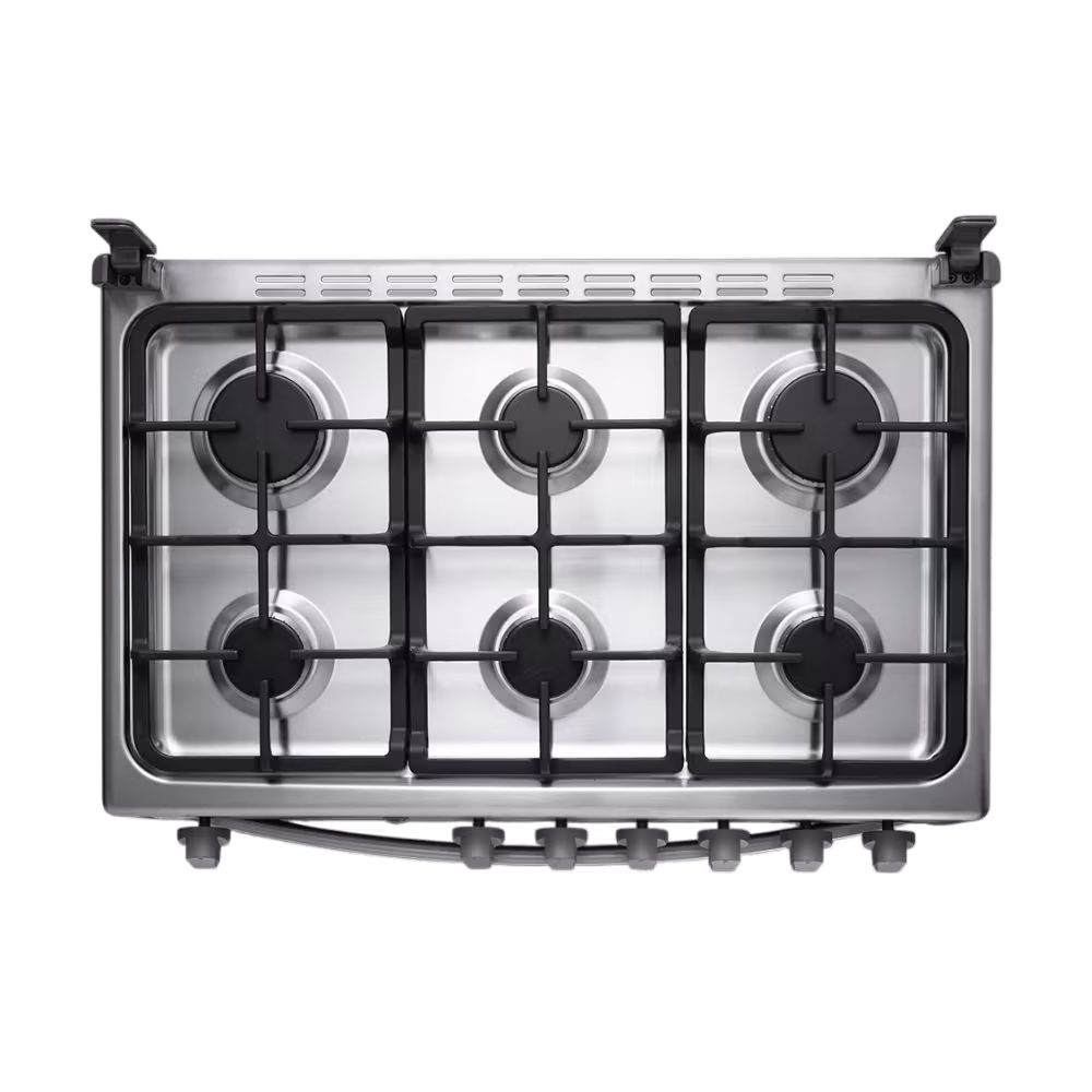 Cocina a gas Indurama Pamplona Quarzo tablero con 6 quemadores vista superior disponible en granhogar