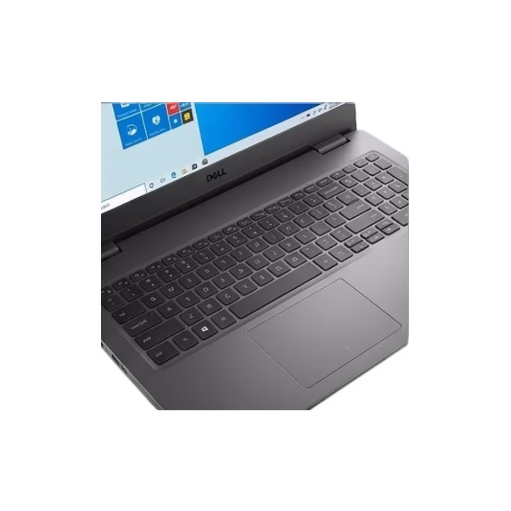 Laptop Dell 3501 teclado en español y touchpad vista detalle angulado disponible en granhogar