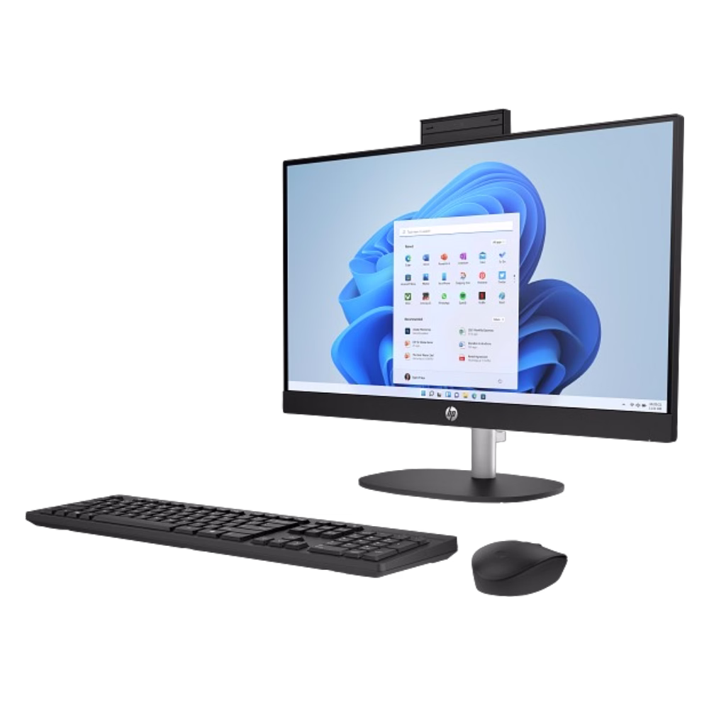 Computadora todo en uno con cámara web en vista diagonal derecha