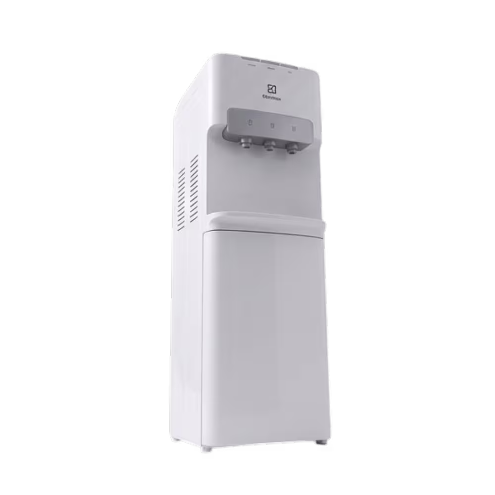 Dispensador de agua Electrolux EQS20C3MUSW de pie de tres temperaturas vista diagonal izquierda granhogar