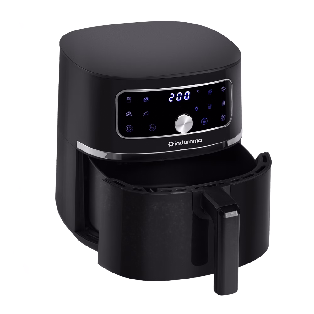 Vista diagonal derecha interior Freidora de Aire Indurama AFI-4.5L Sin vidrio color negro