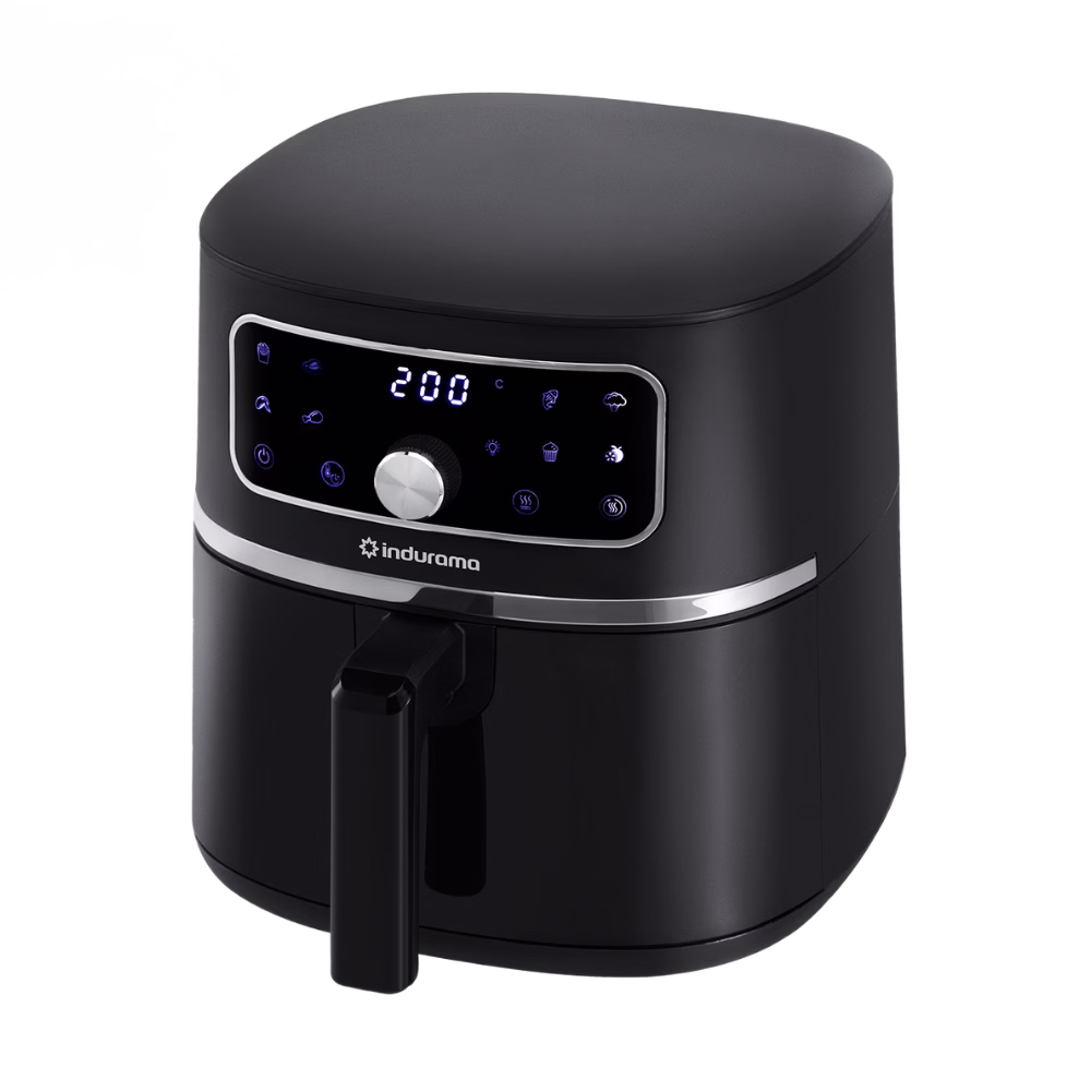 Vista diagonal izquierda Freidora de Aire Indurama AFI-4.5L Sin vidrio color negro