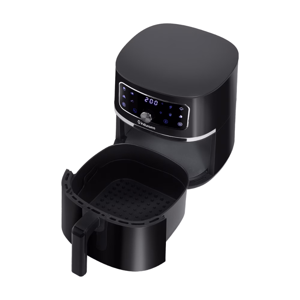 Vista diagonal arriba Freidora de Aire Indurama AFI-4.5L Sin vidrio color negro
