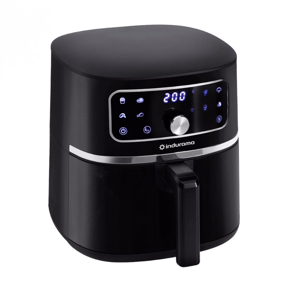 Vista diagonal derecha Freidora de Aire Indurama AFI-4.5L Sin vidrio color negro