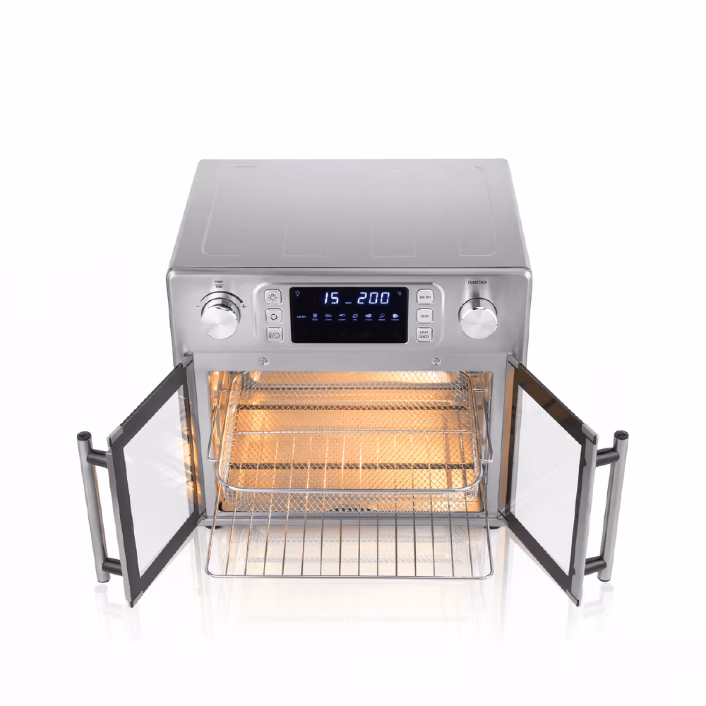 Horno tostador HTAFI-2P de Indurama: tu aliado perfecto para tostar, hornear y freír con aire, con potencia y estilo en cada preparación.