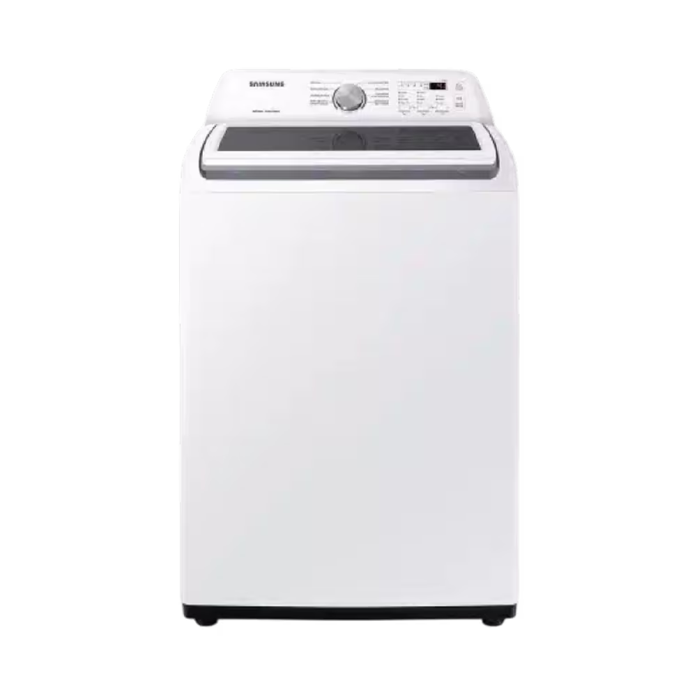 Lavadora automatica Samsung WA19A3353GW-AP con tapa de vidrio templado vista diagonal granhogar