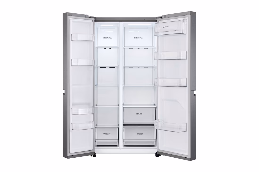 La refrigeradora GS65BPGK de LG ofrece 688L de frescura, tecnología avanzada y un diseño Side by Side que transforma tu cocina.