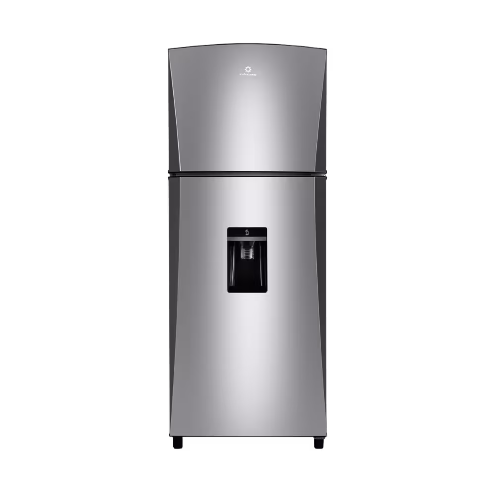 Refrigeradora Indurama RI-395 Quarzo 2 puertas cromo vista frontal, disponible en granhogar