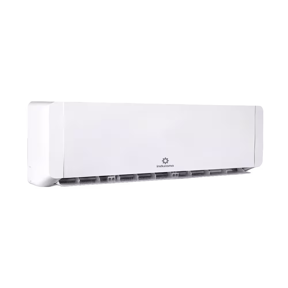 Aire acondicionado split Indurama ASI 186A 18000 BTU vista lateral, disponible en granhogar online