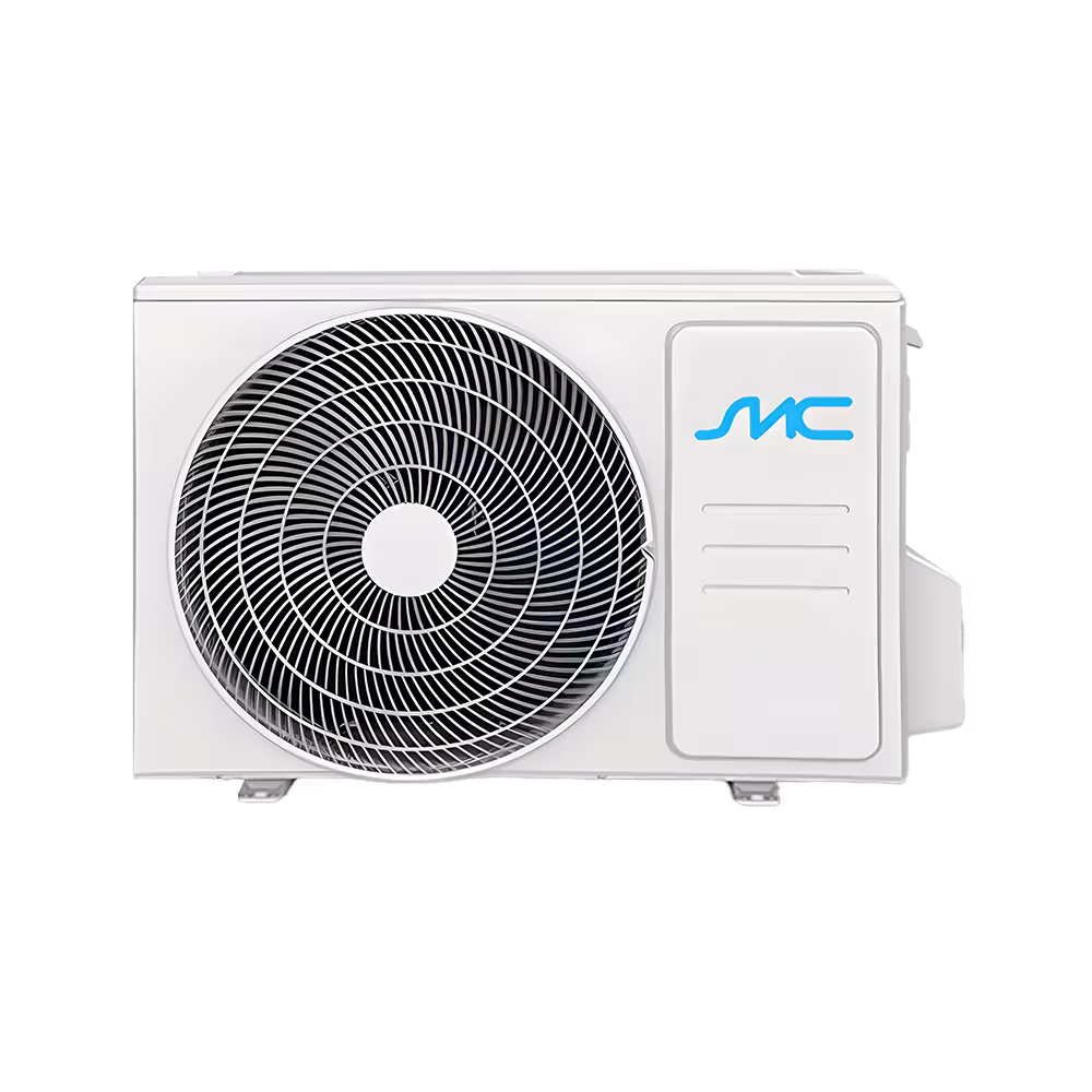 Aire acondicionado Split SMC SMCAS122BN compresor exterior condensador vista frontal, encuéntralo en granhogar
