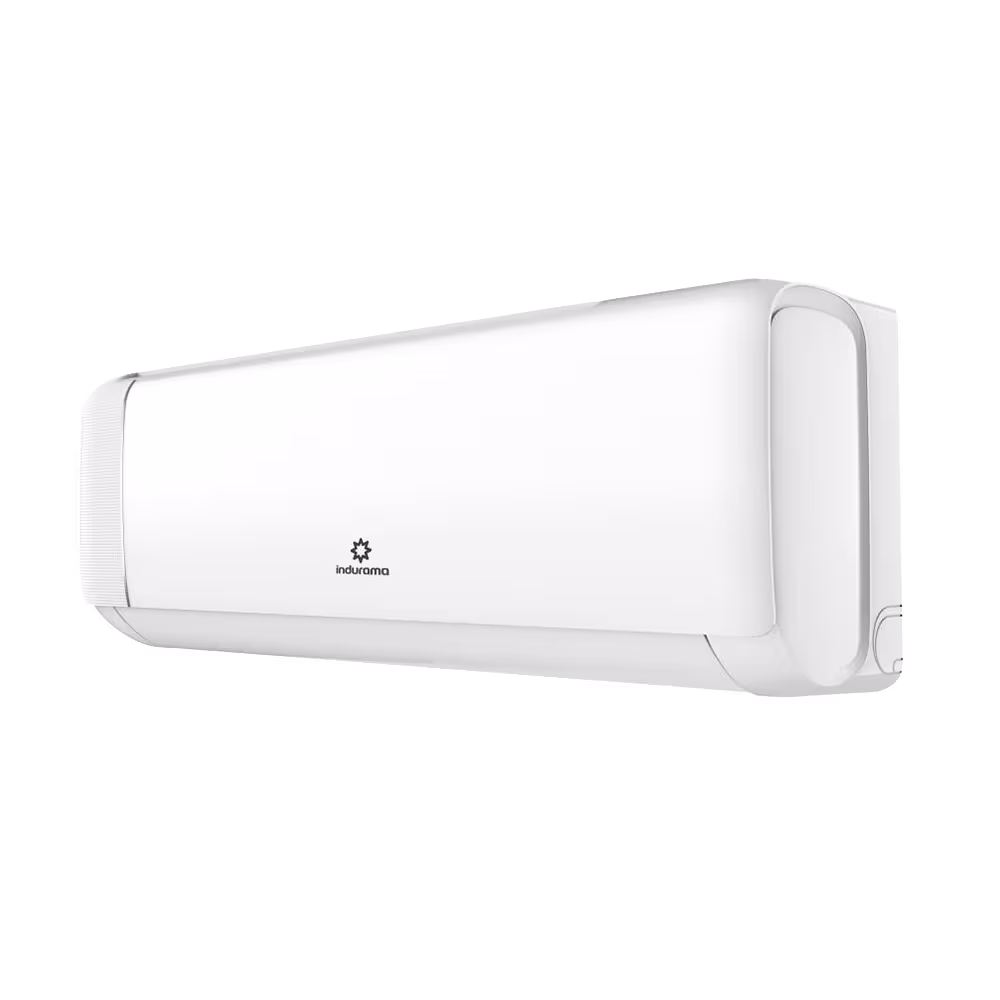 Aire acondicionado Split Indurama ASI-121I Inverter diseño moderno vista diagonal. Disponible en granhogar