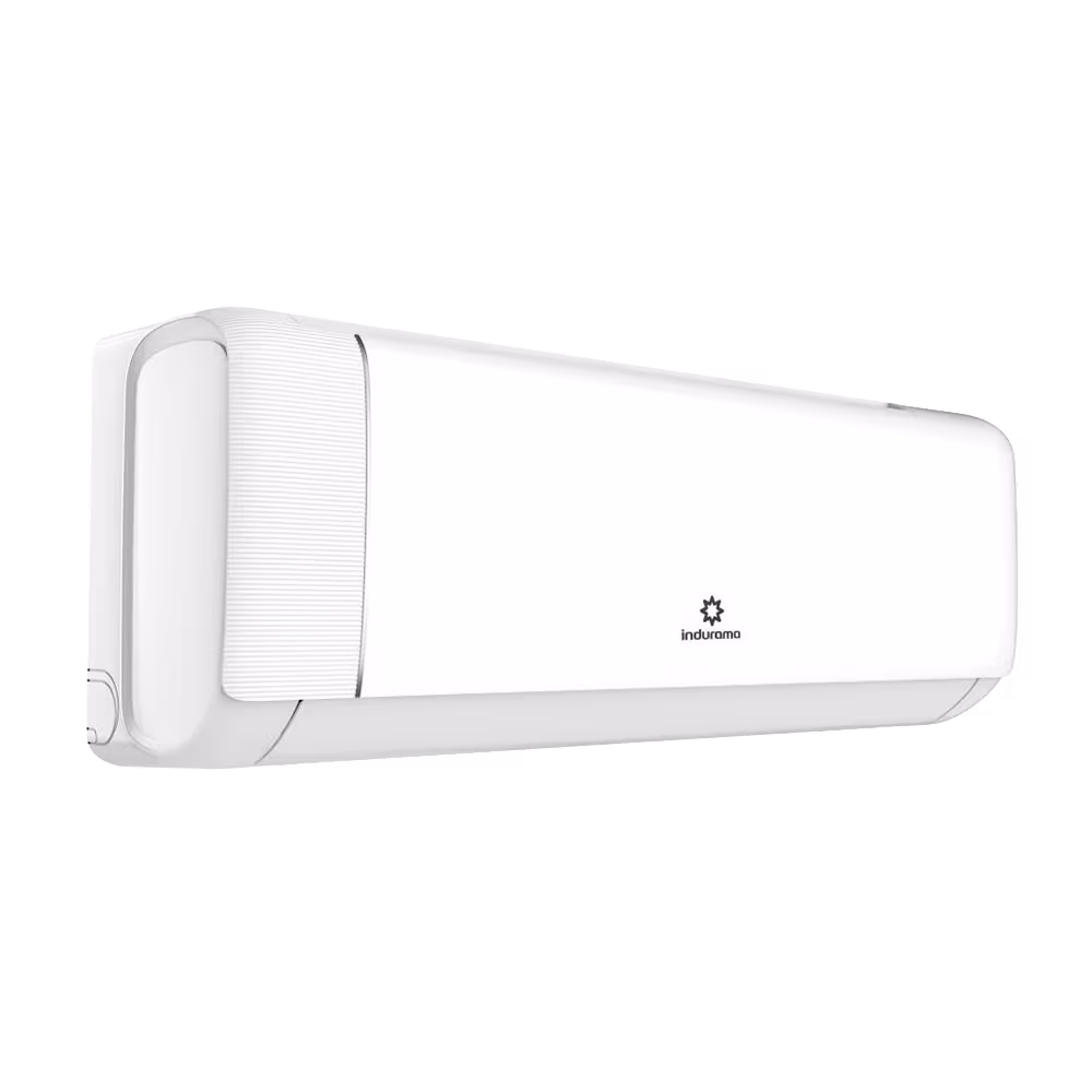 Aire acondicionado Split Indurama ASI-121I 12000 BTU unidad interior vista diagonal. Disponible en granhogar