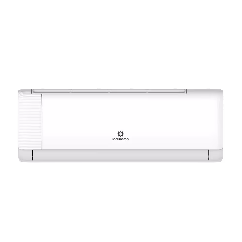 Aire acondicionado Split Indurama ASI-121I 12000 BTU panel blanco vista frontal. Encuéntrala en granhogar