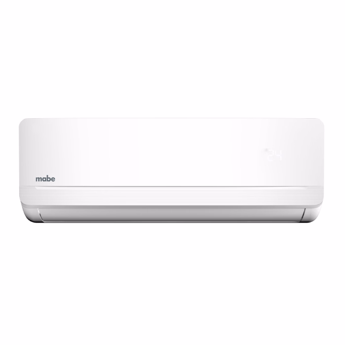 Aire acondicionado Mabe MMT18CDBWCCAX8 de 18000 BTU. Solo frío, función turbo y deshumidificación para espacios frescos sin complicaciones.