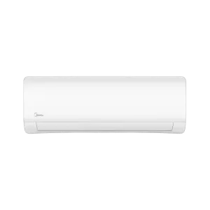 Aire acondicionado split Midea MSAG12CRFN1-AM chasis blanco con logo vista frontal disponible en granhogar