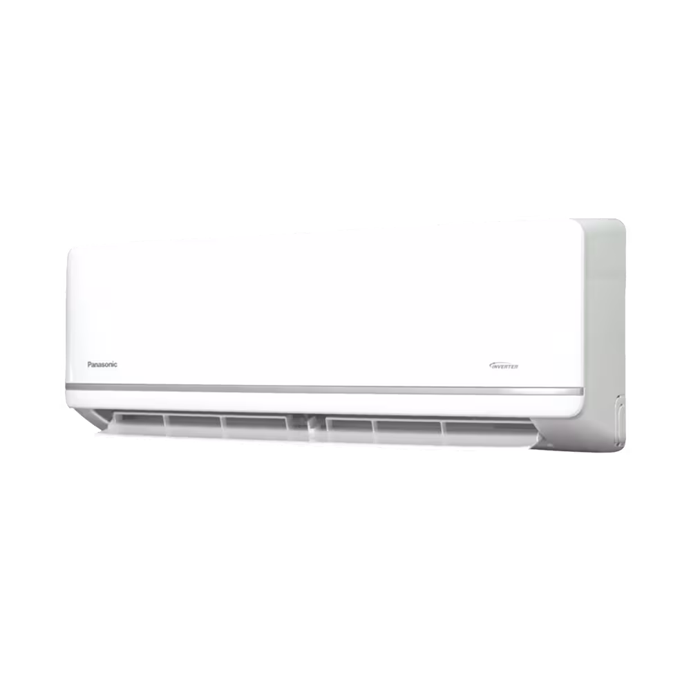 Aire acondicionado Panasonic de 12000 BTU Inverter vista diagonal. Cómpralo en granhogar