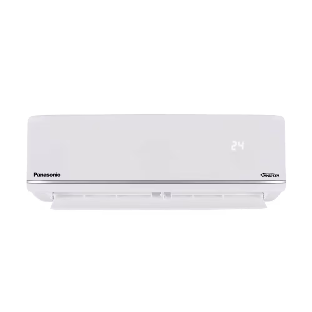 Aire acondicionado Panasonic de 12000 BTU Inverter blanco vista frontal. Encuéntralo en granhogar online