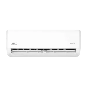 Aire Acondicionado SMC SMCAS182IGL panel blanco con logo wifi vista frontal. Disponible en granhogar