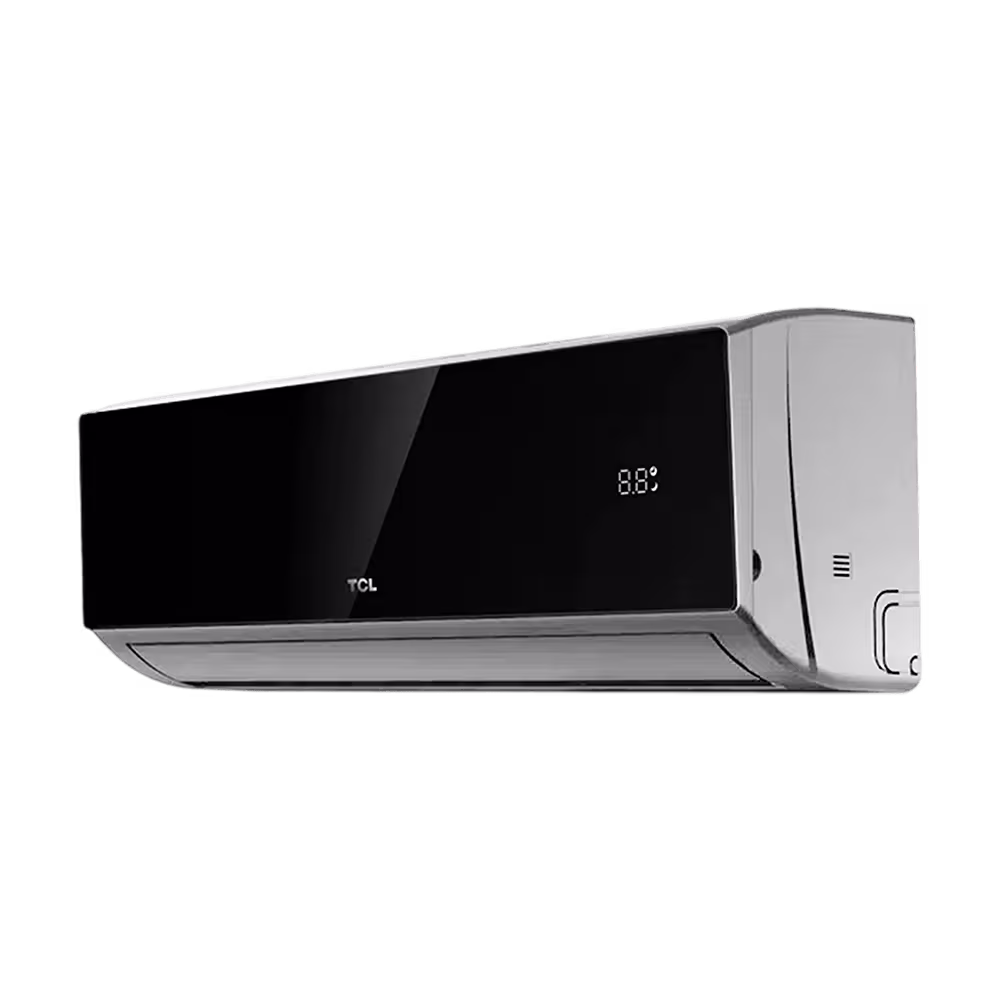 Aire acondicionado split TCL TAC-12CSAXA82 12000 BTU negro vista diagonal. Cómpralo en granhogar