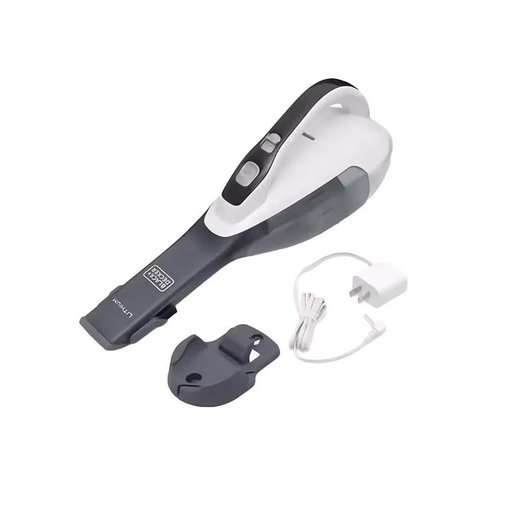 Aspiradora manual inalámbrica Black+Decker HLVA325J10-B3 con accesorios vista diagonal. Cómprala en granhogar