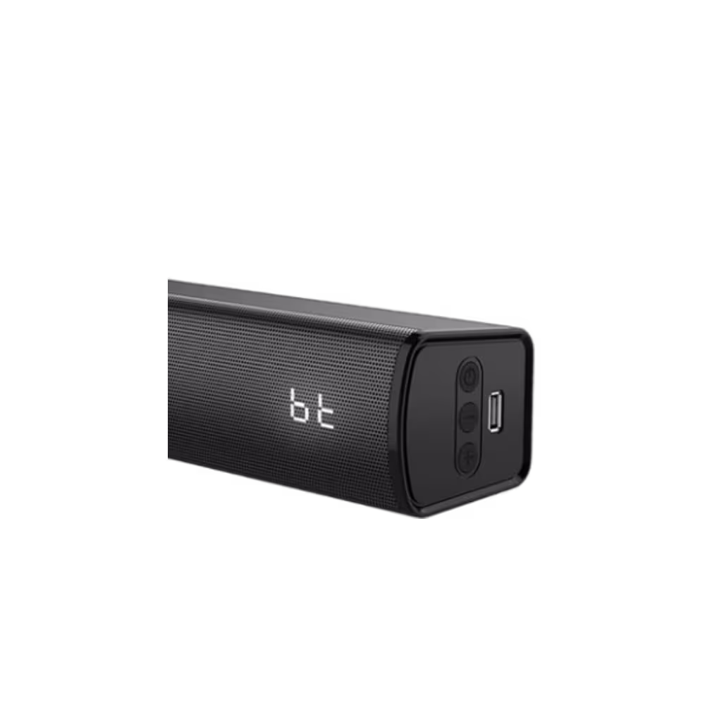 Barra de sonido Indurama BSI-60 botones de control lateral y puerto USB primer plano disponible en granhogar