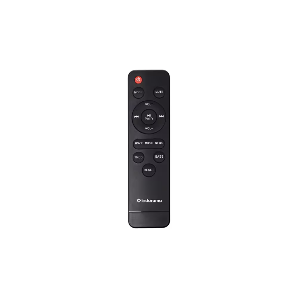 Control remoto Indurama BSI-80 diseño compacto con logo de la marca vista frontal disponible en granhogar