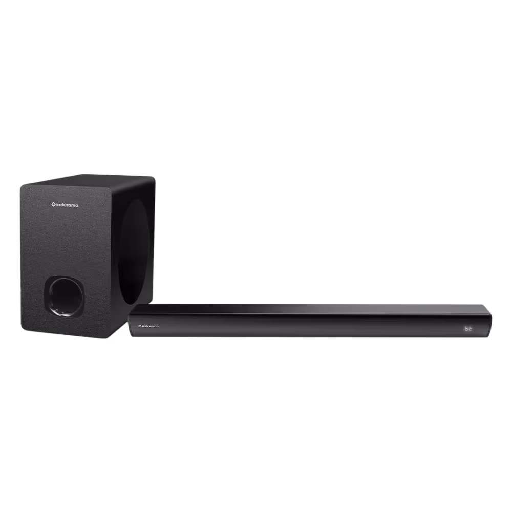 Barra de sonido Indurama BSI-80 sistema de audio para el hogar vista diagonal disponible en granhogar
