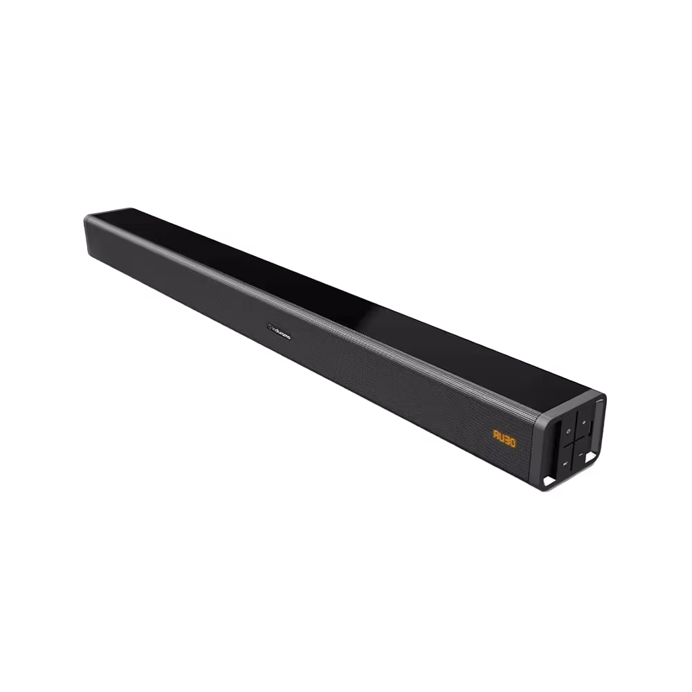 Barra de sonido Indurama SUB37 con botones de control vista diagonal. Cómprala en granhogar