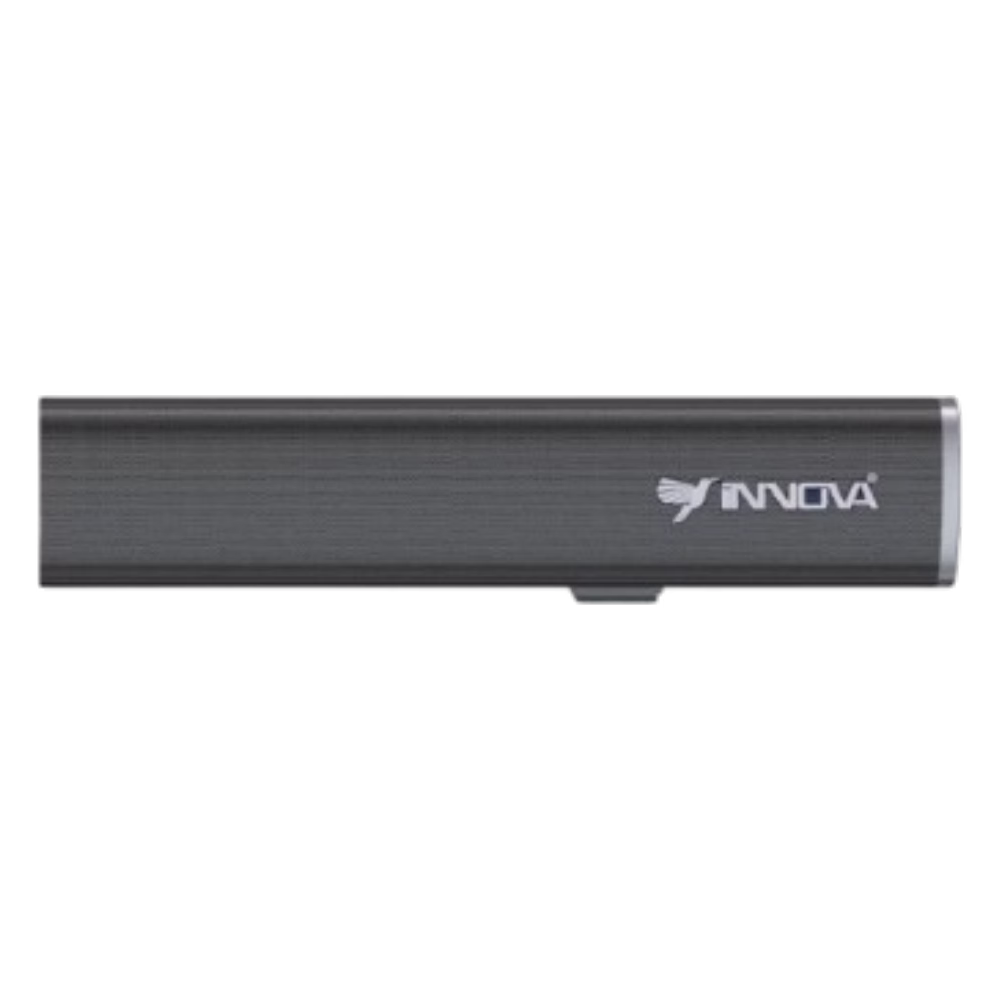 Barra de sonido Innova IN-10 detalle de logotipo, disponible en granhogar
