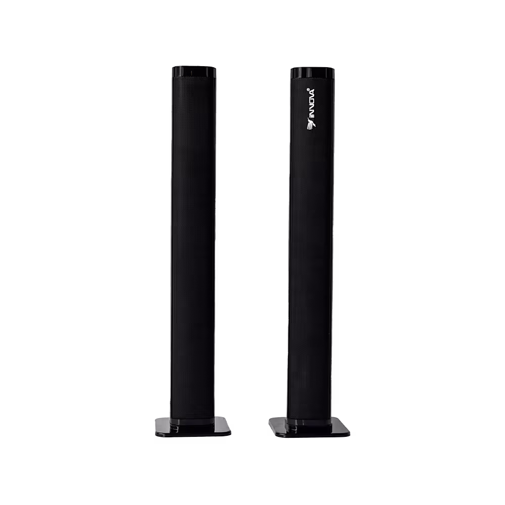 Barra de sonido modular Innova IN-30 color negro con logotipo de la marca vista de frente. Solo en granhogar