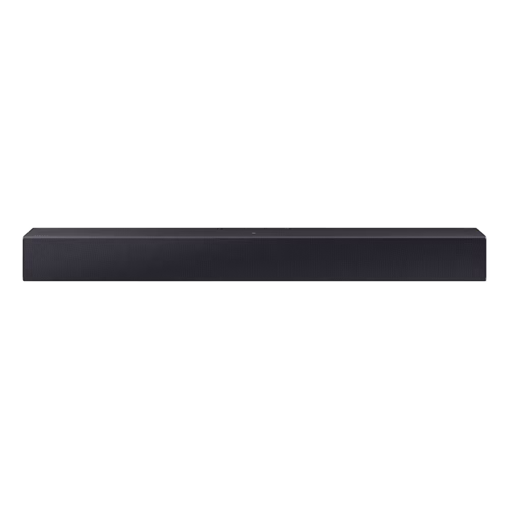 Barra de sonido Samsung HW-C400 bluetooth color negro vista frontal. Disponible en granhogar