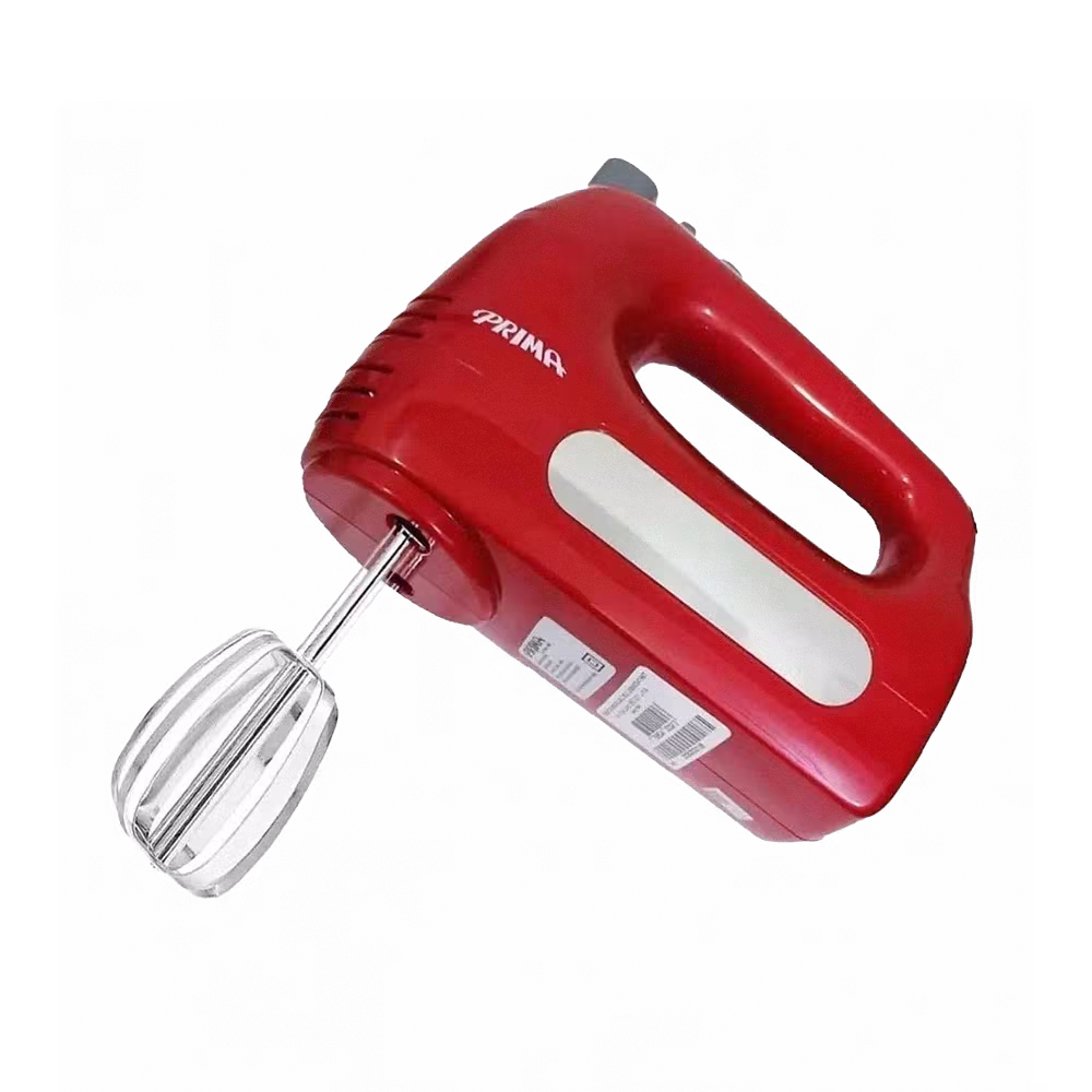 Batidora de mano Prima HM-9105 6 velocidades 400W roja vista diagonal. Cómprala en granhogar