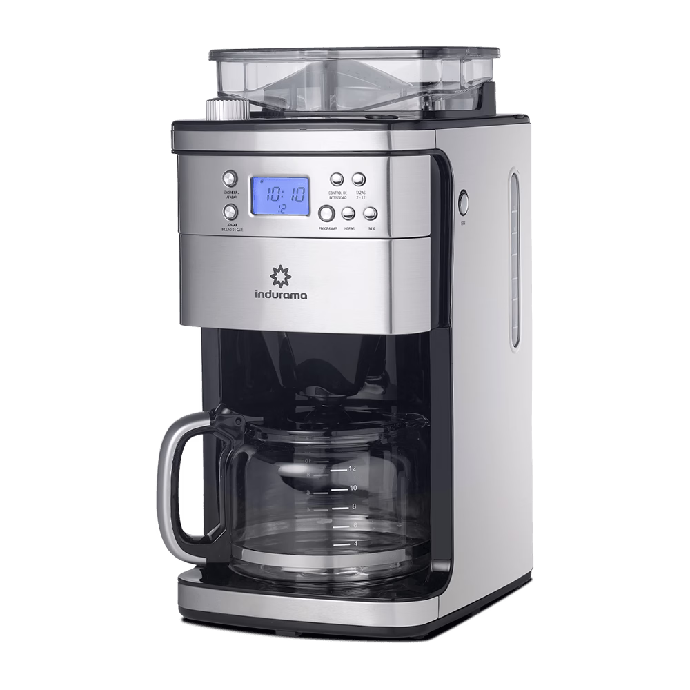 Cafetera con molino MCI-CR 1.5LTS 12TZS Indurama en diagonal izquierda cómpralo en granhogar
