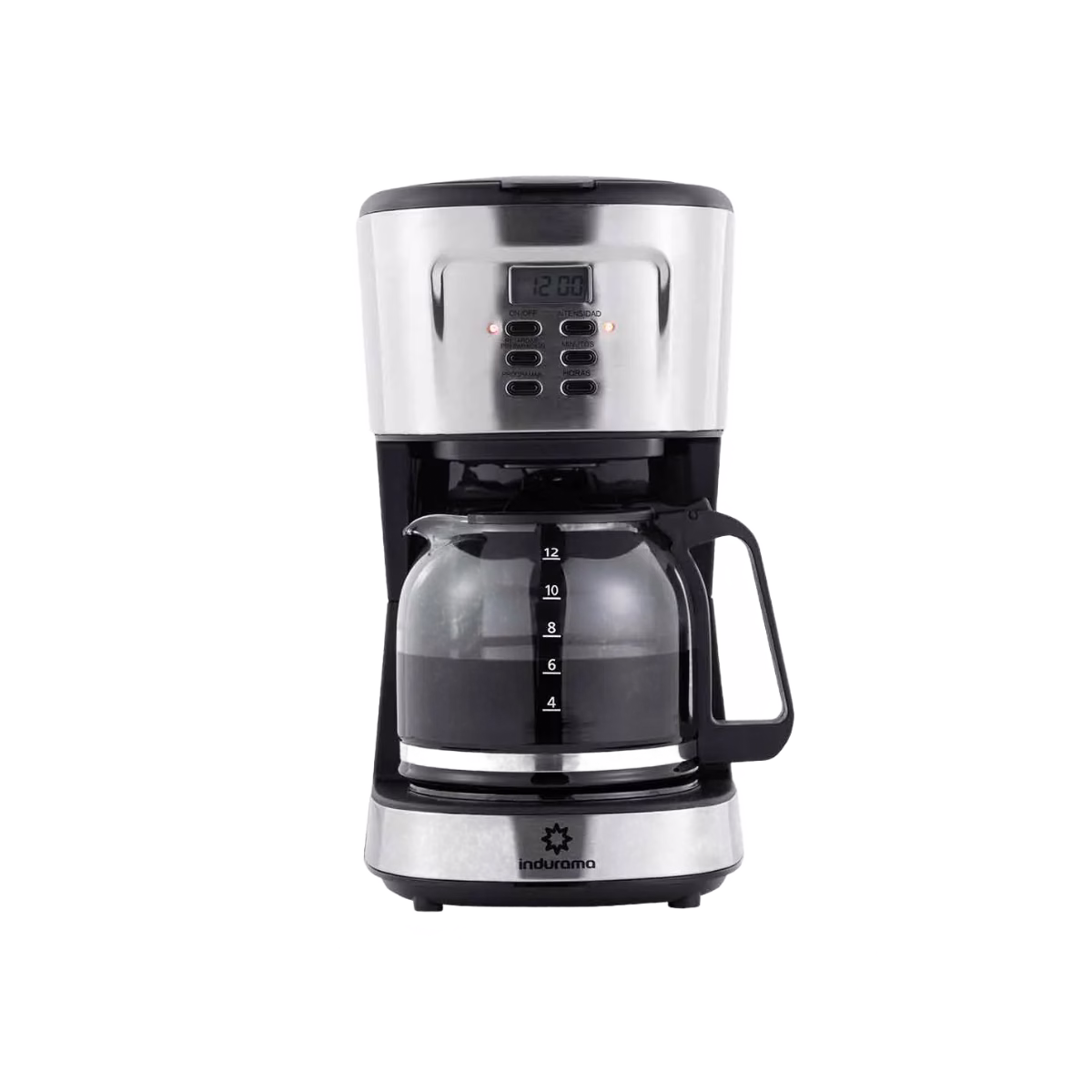 Vista frontal de Cafetera con Panel Digital Indurama CAF-BCI disponible en granhogar