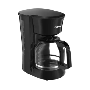 Cafetera eléctrica Prima CA1091EC-N negra jarra de vidrio vista en ángulo, encuentrala en granhogar