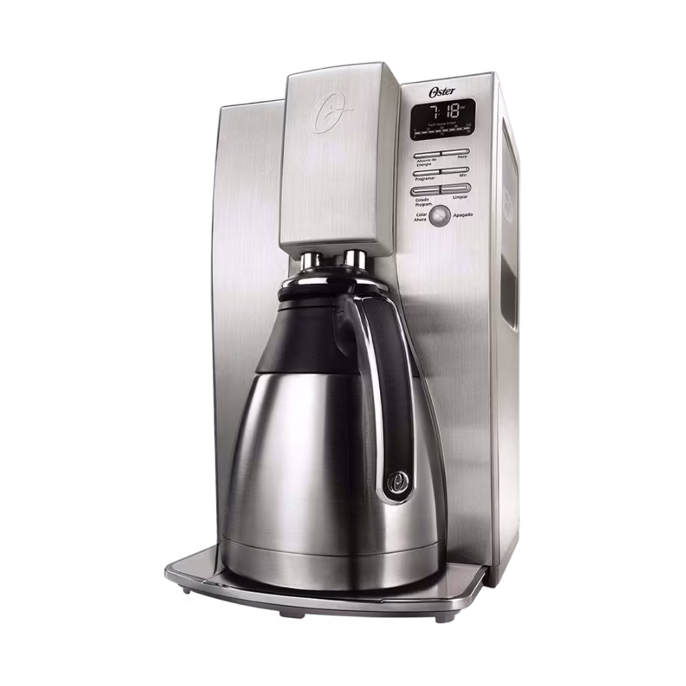 Encuentra la cafetera Oster Térmica Gourmet 4411 de 10 tazas con sistema de colado rápido, panel digital y el mejor precio solo en Gran Hogar Online.