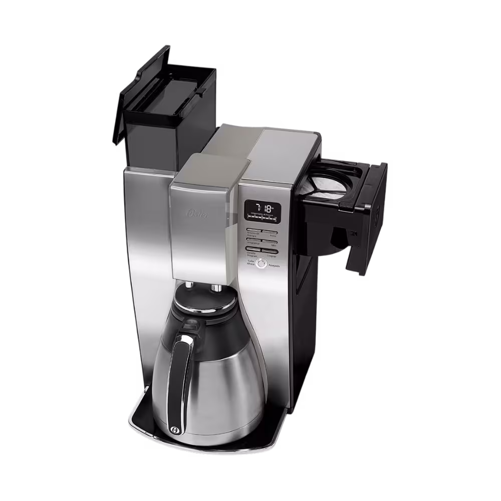 Encuentra la cafetera Oster Térmica Gourmet 4411 de 10 tazas con sistema de colado rápido, panel digital y el mejor precio solo en Gran Hogar Online.